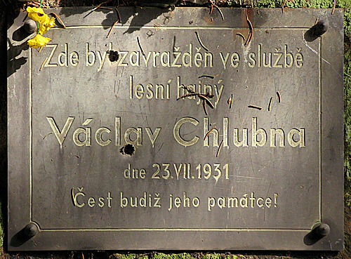 detail pomníku V. CHlubny (možná tu o půlnoci straší pocestné)